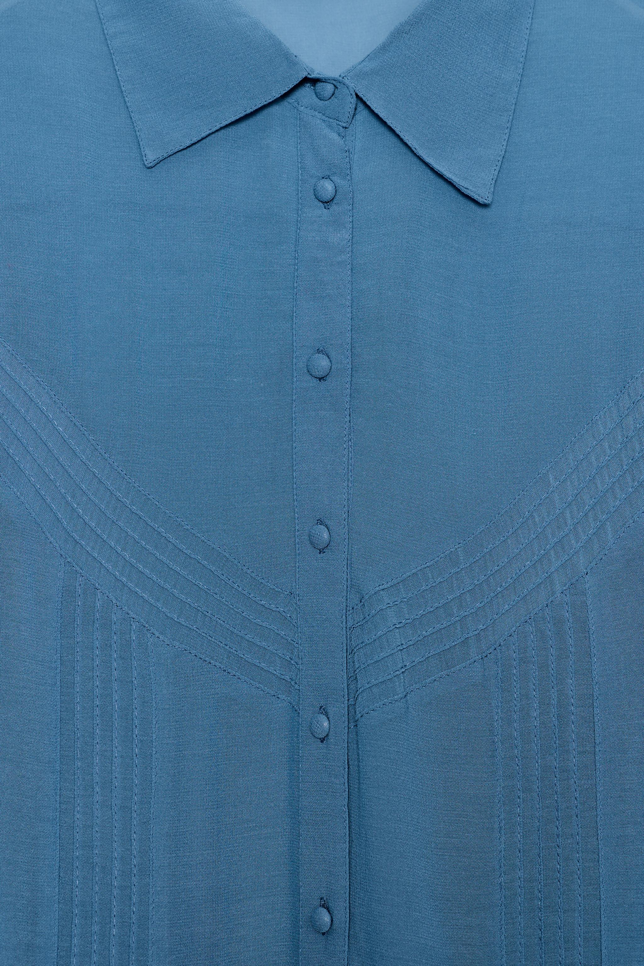 CHEMISE FLUIDE À PLIS NERVURÉS
